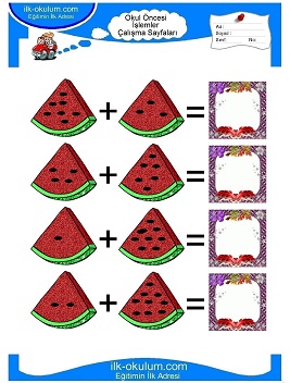 Çocuklar İçin toplam işlemi yaprak testleri 